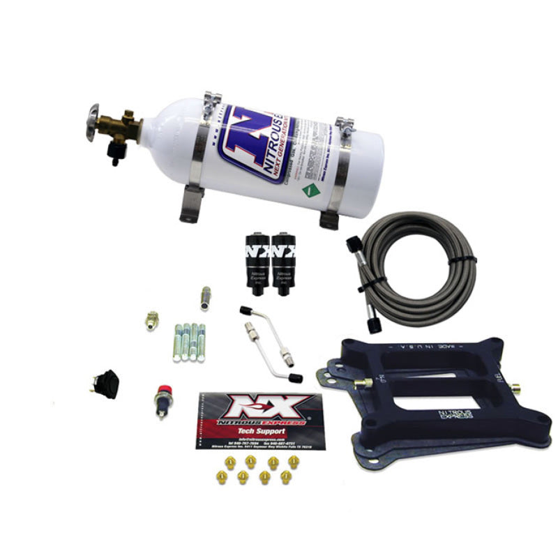 Load image into Gallery viewer, Nitrous Express 4150 Hitman 4-BBL Nitrous Kit (100-200HP) w/5lb Bottle
