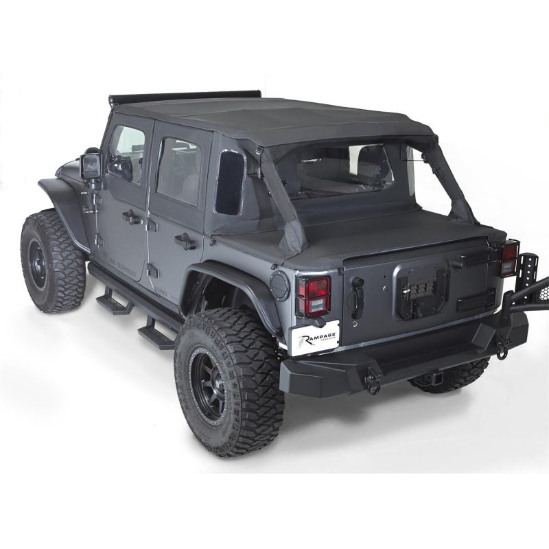 Load image into Gallery viewer, Rampage 2007-2018 Jeep Wrangler(JK) 2-Door Trailview Tonneau Top - Black Diamond
