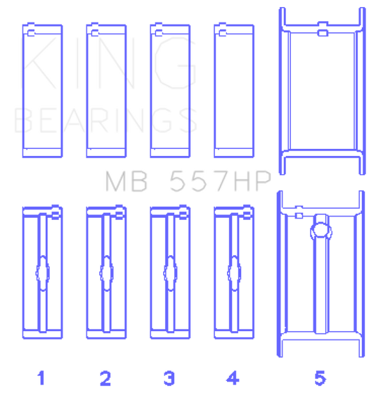 King Engine Bearings General Motors 75+ 262/267/302/307/327/327/350 Main Bearing Set