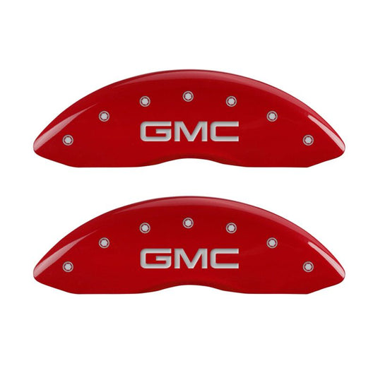 MGP 4 Caliper Covers Engraved Front & Rear Denali Red finish silver ch