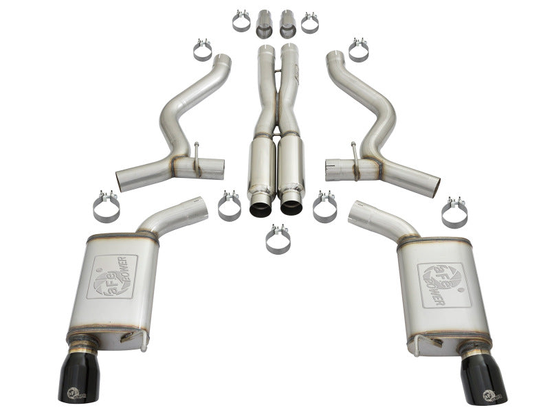 Load image into Gallery viewer, aFe 20-22 Audi RS6 Avant V8 4L (tt) MACH Force-Xp 3in to 2.5in 304 SS Cat-Back Exhaust w/ Black Tip
