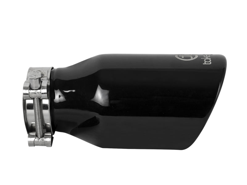 Load image into Gallery viewer, aFe Takeda 304 Stainless Steel Clamp-On Exhaust Tip 2.5in.Inlet / 4in Outlet - Black

