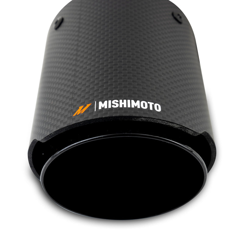 Load image into Gallery viewer, Mishimoto Carbon Fiber Muffler Tip 2.5in Inlet 3.5in Outlet Black
