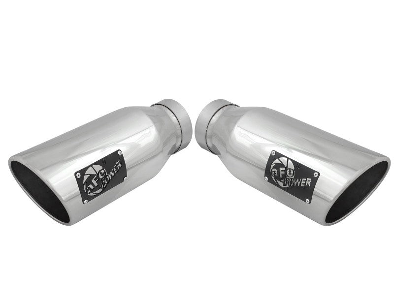 Load image into Gallery viewer, aFe Large Bore-HD 4in 409 Stainless Steel DPF-Back Exhaust w/Polished Tips 15-16 Ford Diesel Truck
