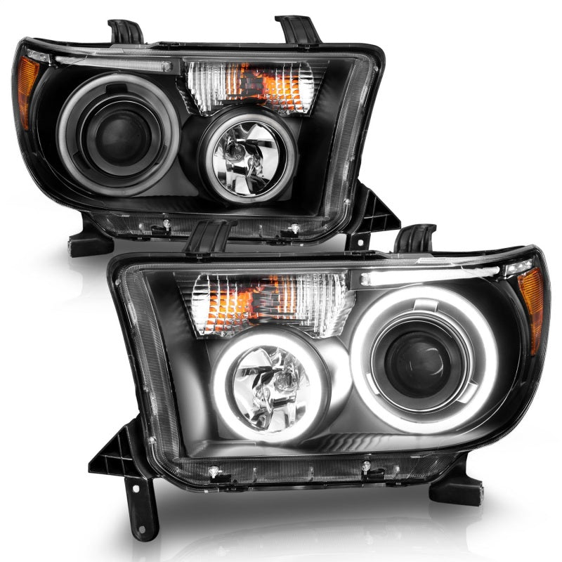 Load image into Gallery viewer, ANZO 2007-2013 Toyota Tundra Projector Headlights w/ Halo Black (CCFL)
