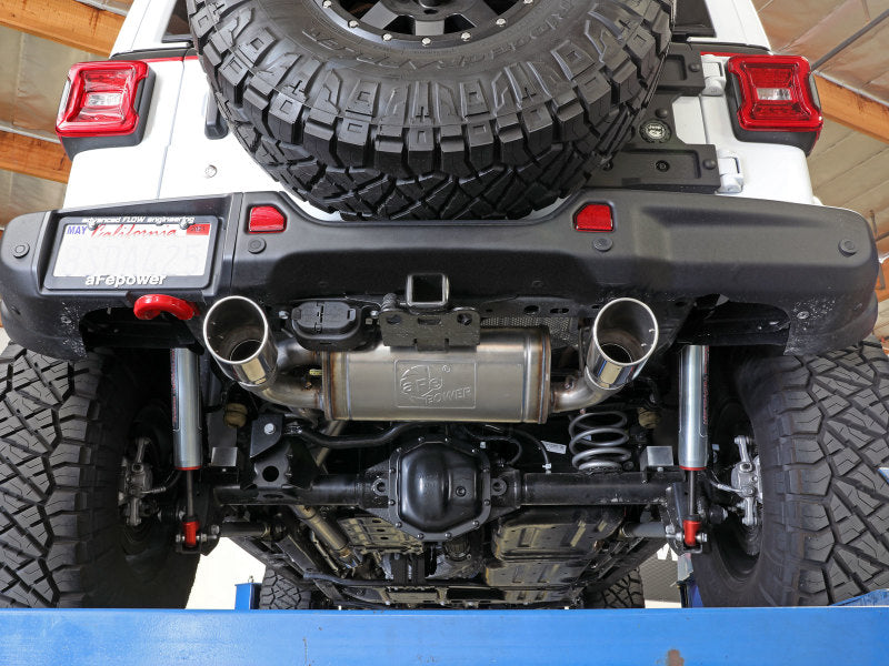 Load image into Gallery viewer, aFe Rebel Series 409 Stainless Steel Cat-Back Exhaust 18-21 Jeep Wrangler JL 2.0L (t) - Polished Tip

