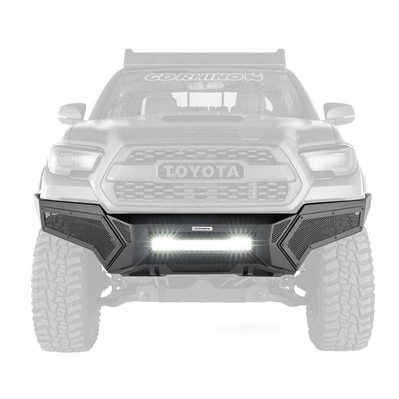 Load image into Gallery viewer, Go Rhino 16-21 Tacoma Element Front Bumper w/ Power Actuated Hide-away Light Bar Mount Tex Black
