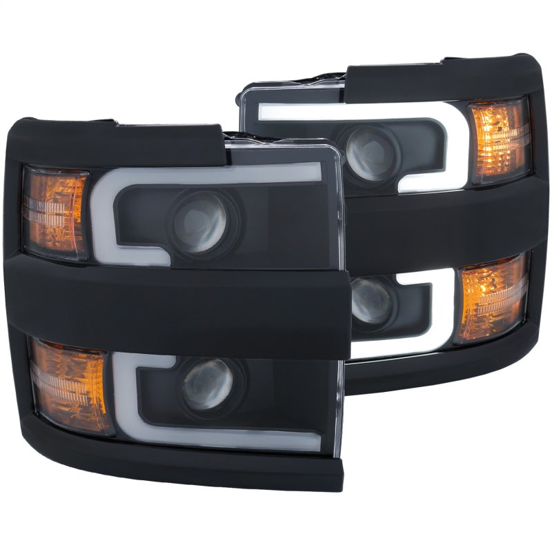 Load image into Gallery viewer, ANZO Projector Headlights 15-17 Chevrolet Silverado 2500HD / 3500HD Black w/ Black Rim
