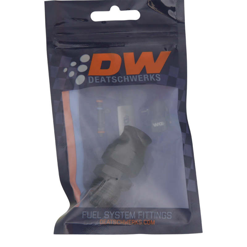 Load image into Gallery viewer, DeatschWerks 8AN Male Flare to 1/2in Hardline Compression Adapter - Anodized Matte Black
