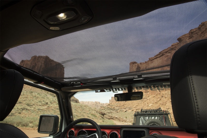 Load image into Gallery viewer, Rugged Ridge Eclipse Sun Shade Black Front 18-20 Jeep Wrangler JLU/JT
