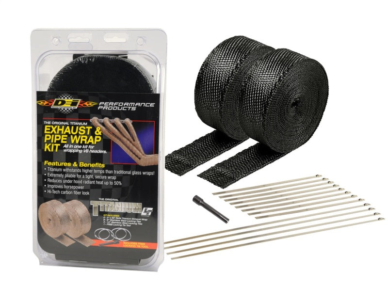 Load image into Gallery viewer, DEI Exhaust Wrap Kit - Black Titanium Wrap Locking Ties &amp; Locking Tie Tool
