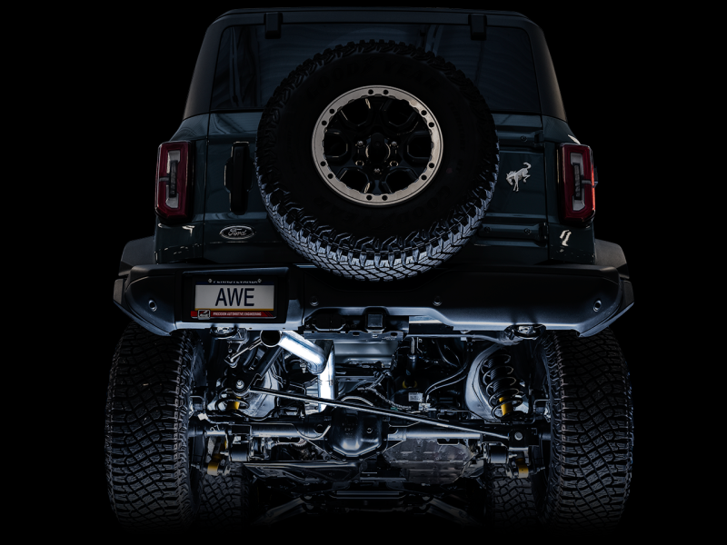 Load image into Gallery viewer, AWE Tuning 2021+ Ford Bronco 0FG Exhaust (No Tips) w/ Bash Guard
