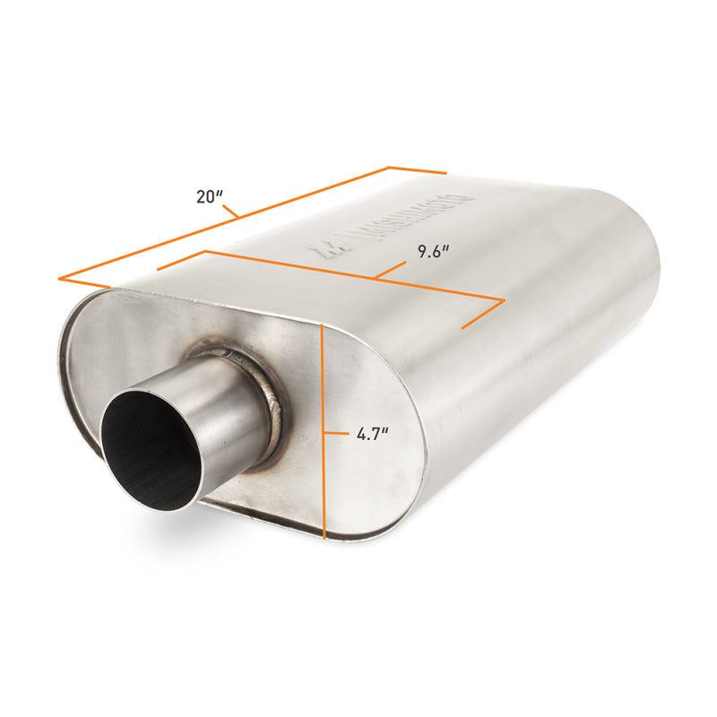Load image into Gallery viewer, Mishimoto Universal Muffler with 2.5in Center Inlet/Outlet - Brushed
