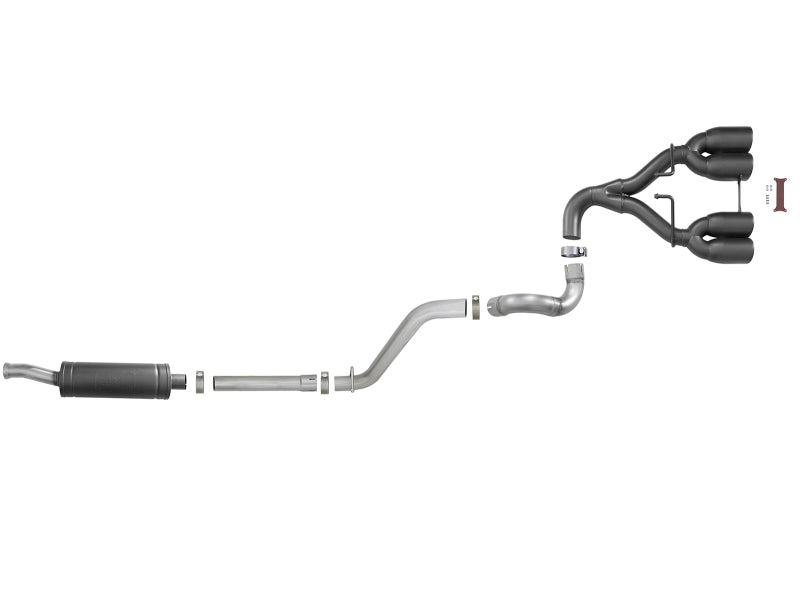 Load image into Gallery viewer, aFe Rebel Series 2.5in 304 SS Cat-Back Exhaust w/ Black Tip 18-20 Jeep Wrangler (JL)
