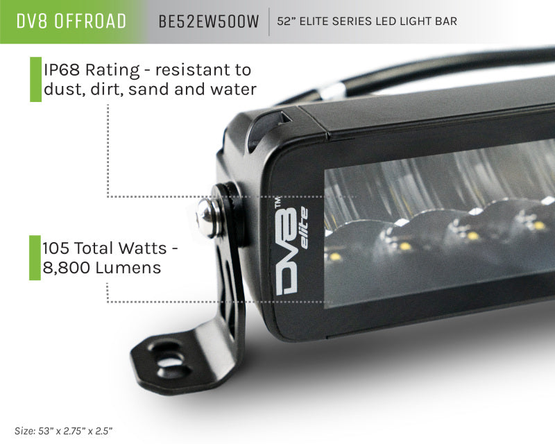 Load image into Gallery viewer, DV8 Offroad 52in Elite Series Light Bar 500W LED - Black
