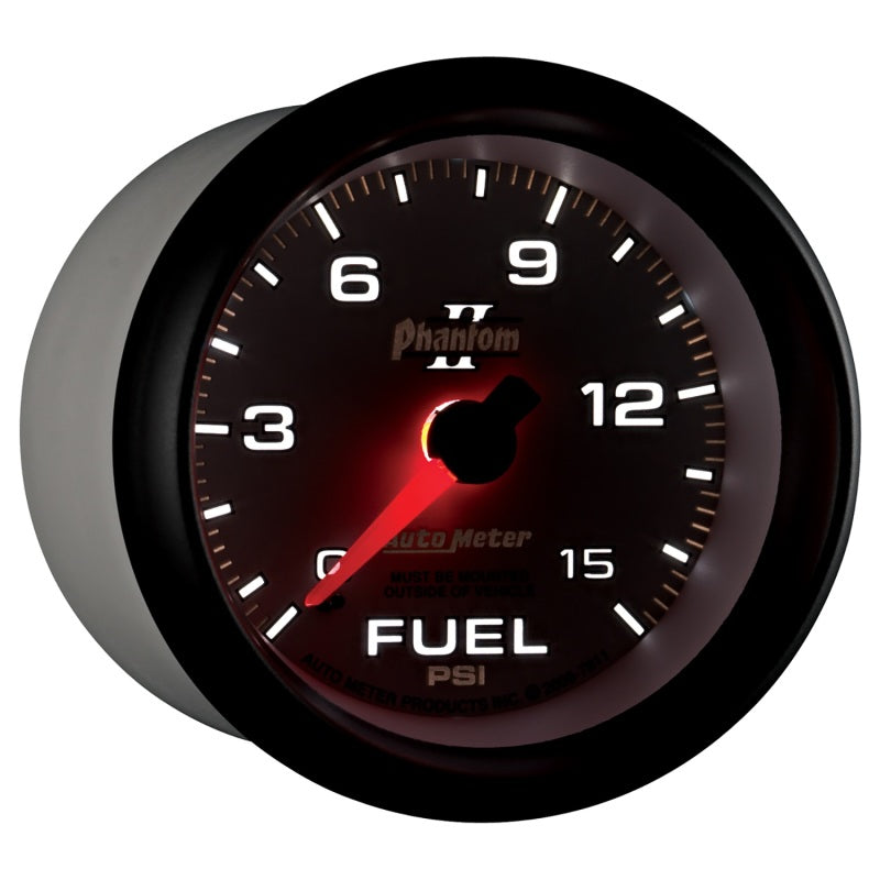 Load image into Gallery viewer, Autometer Phantom II 2-5/8in 0-15PSI Mechanical Fuel Pressure Gauge

