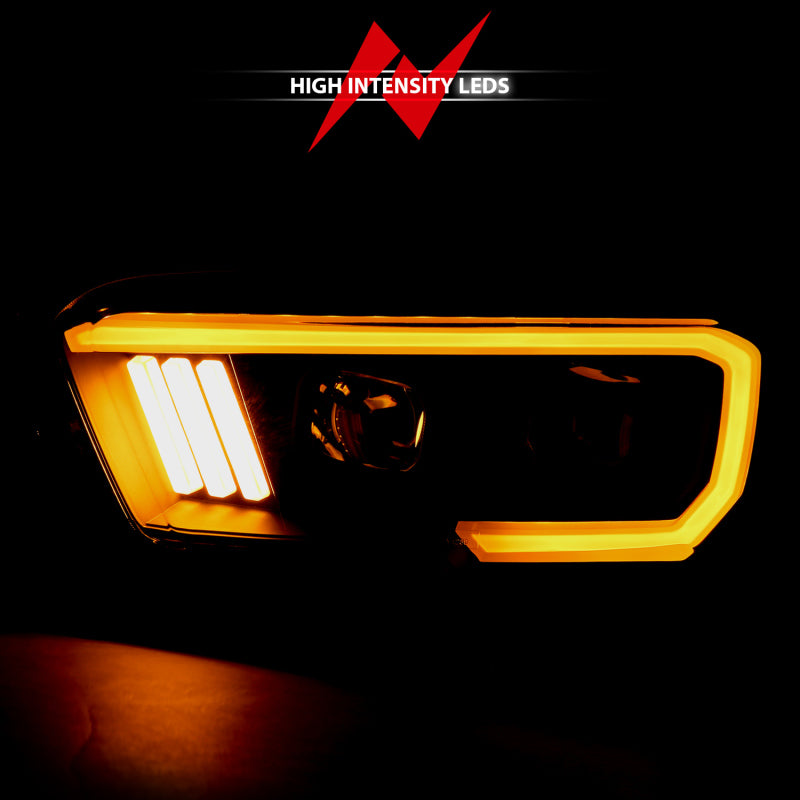 Load image into Gallery viewer, ANZO 2016-2017 Toyota Tacoma Projector Headlights w/ Plank Style Switchback Black w/ Amber
