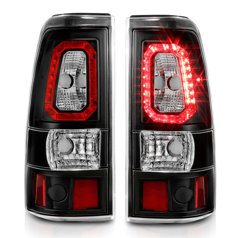 Load image into Gallery viewer, ANZO 1999-2002 Chevy Silverado 1500 LED Taillights Plank Style Black w/Clear Lens
