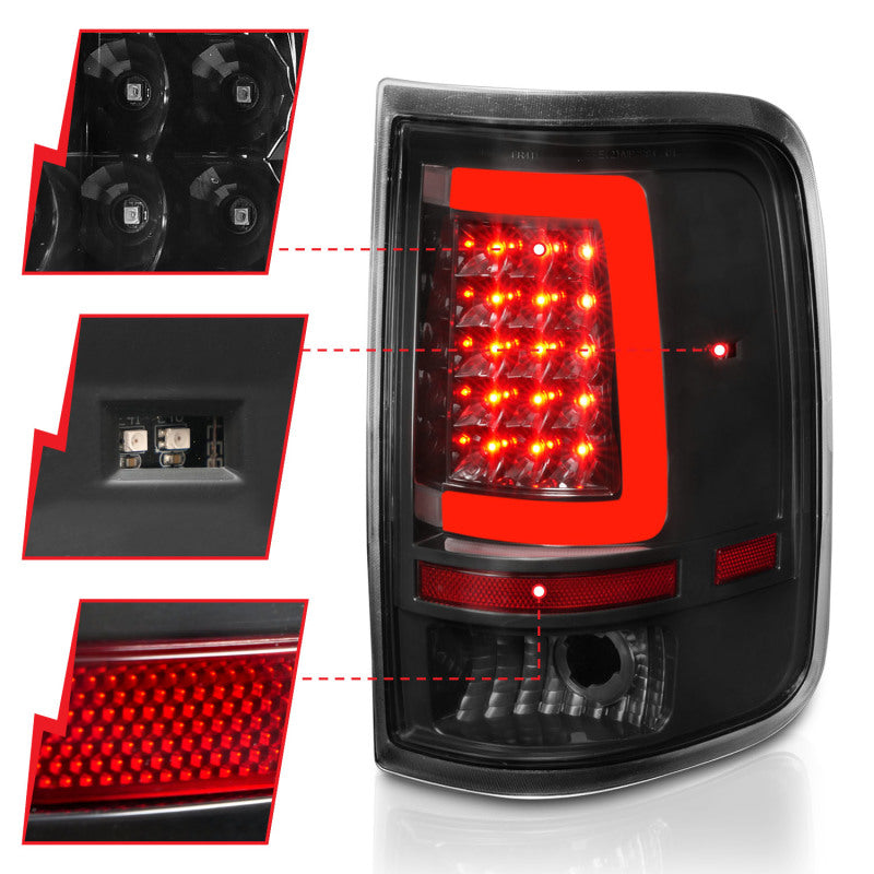 Load image into Gallery viewer, ANZO 2004-2006 Ford F-150 LED Tail Lights w/ Light Bar Black Housing Clear Lens
