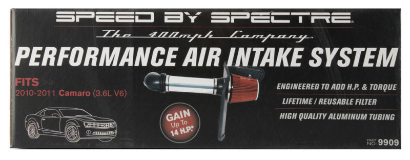 Load image into Gallery viewer, Spectre 10-11 Chevy Camaro V6-3.6L F/I Air Intake Kit - Clear Anodized w/Red Filter
