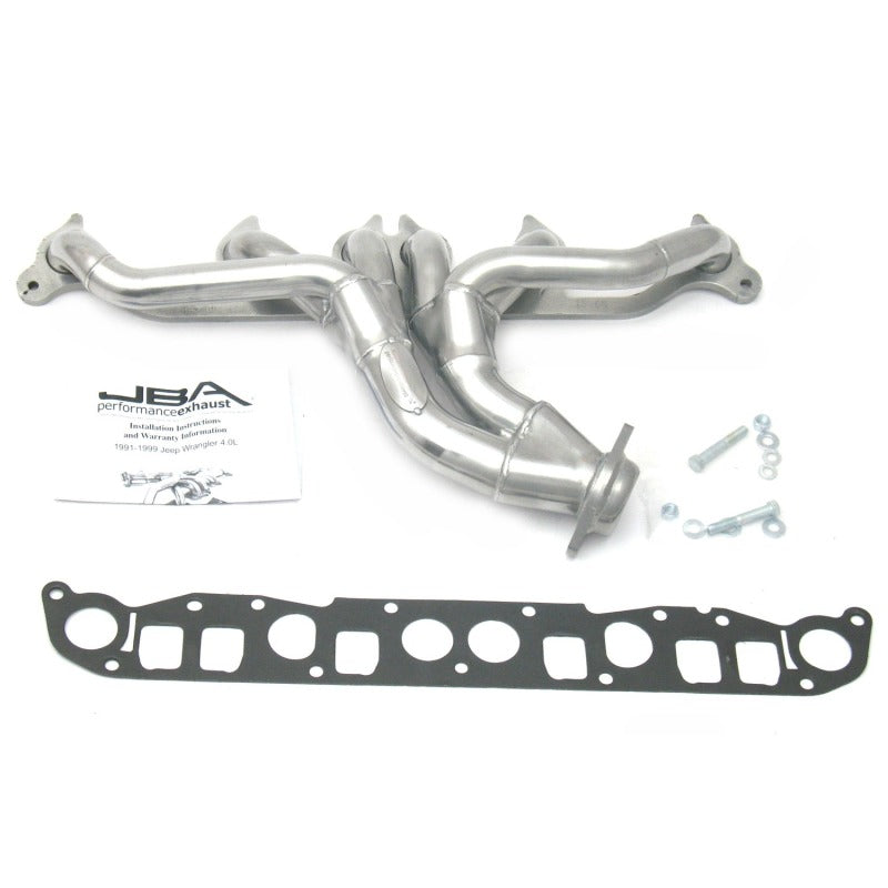 Load image into Gallery viewer, JBA 91-99 Jeep 4.0L 1-1/2in Primary Silver Ctd Cat4Ward Header
