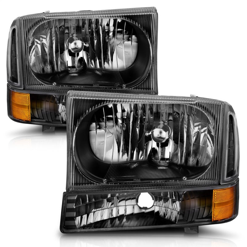 Load image into Gallery viewer, ANZO 2000-2004 Ford Excursion Crystal Headlights Black
