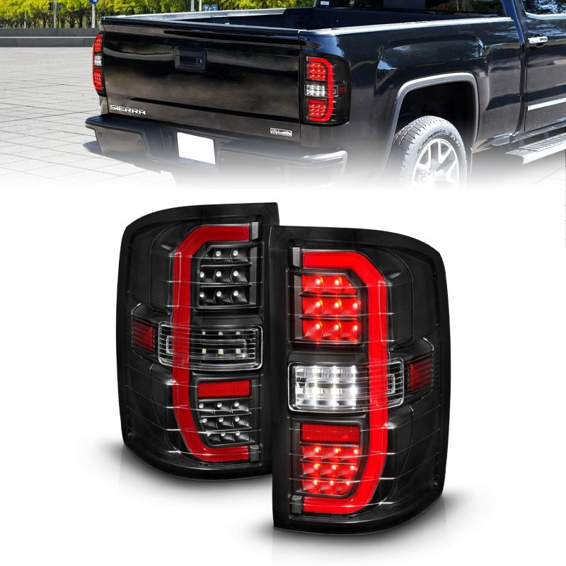 Load image into Gallery viewer, ANZO 14-18 GMC Sierra 1500 Full LED Taillights Black Housing Clear Lens (w/C Light Bars)
