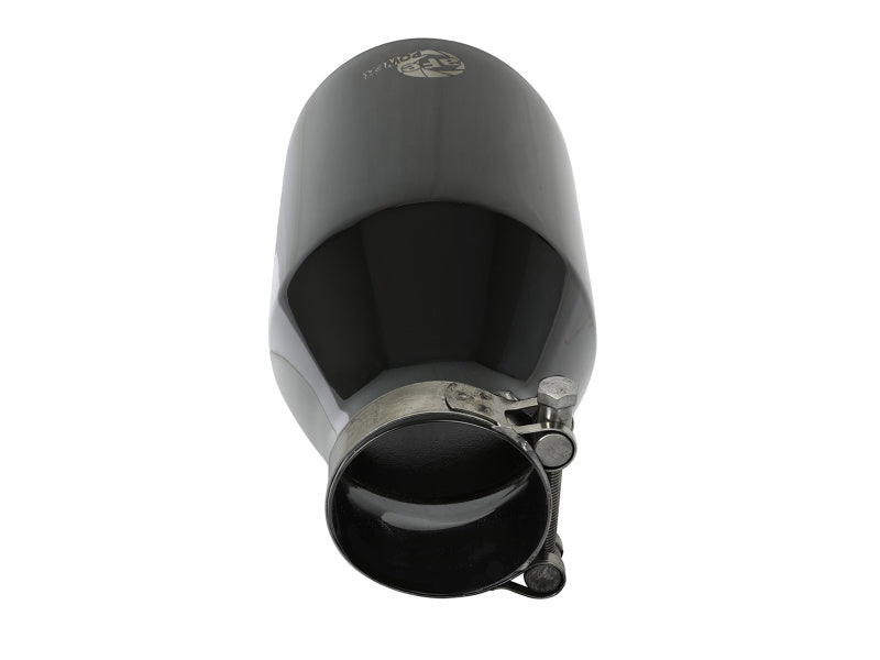 Load image into Gallery viewer, aFe MACH Force-Xp 409 SS Clamp-On Exhaust Tip 2.5in. Inlet / 4.5in. Outlet / 9in. L - Black
