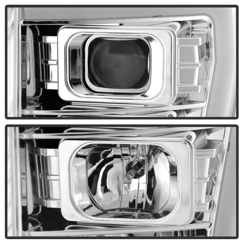 Load image into Gallery viewer, Spyder 11-16 Ford F-250/F-350 V2 Projector Headlights - Light Bar DRL - Chrome PRO-YD-FS11V2-LB-C
