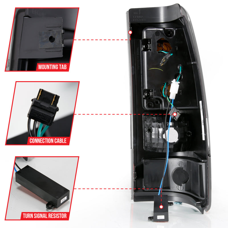 Load image into Gallery viewer, ANZO 1999-2002 Chevy Silverado 1500 LED Taillights Plank Style Black w/Clear Lens
