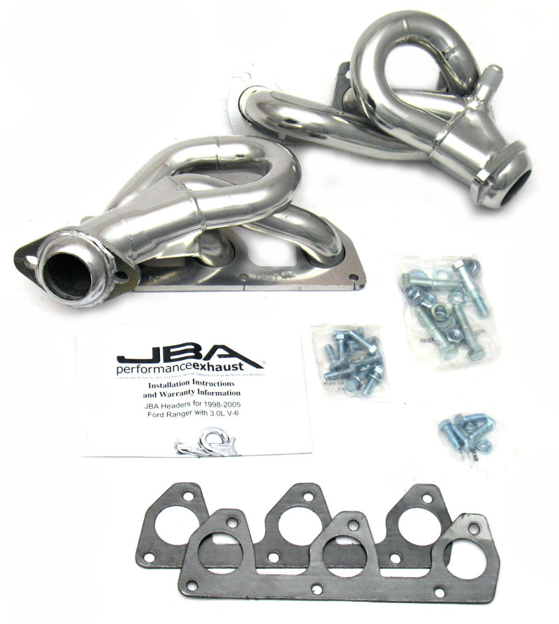 Load image into Gallery viewer, JBA 98-01 Ford Ranger 3.0L V6 w/EGR 1-1/2in Primary Silver Ctd Cat4Ward Header
