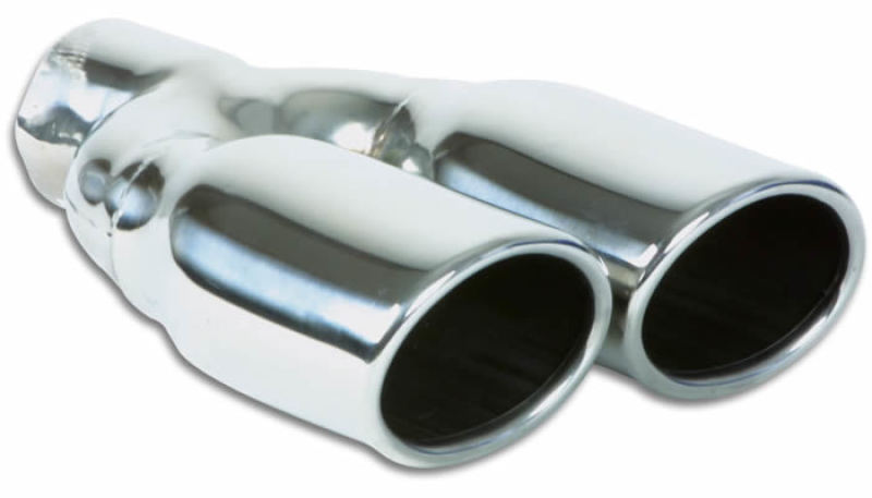Load image into Gallery viewer, Vibrant Dual 3.25in x 2.75in Oval SS Exhaust Tip (Single Wall Angle Cut Rolled Edge)
