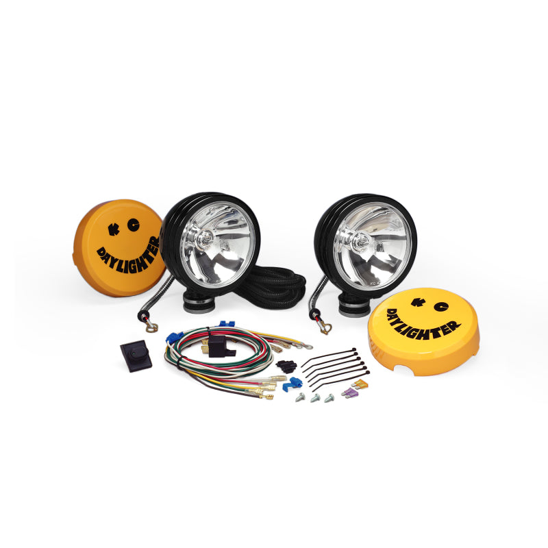 Load image into Gallery viewer, KC HiLiTES Daylighter 6in. Halogen Light 100w Spot Beam (Pair Pack System) - Black SS
