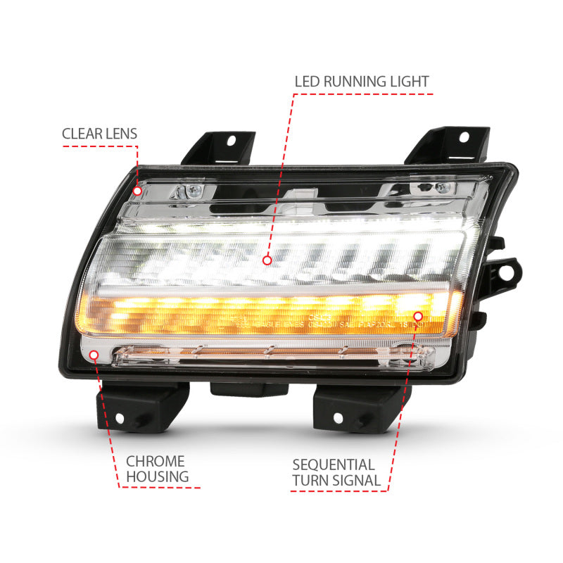 Load image into Gallery viewer, ANZO 18-19 Jeep Wrangler JL Halogen Chrome Clear w/ Sequential Signal
