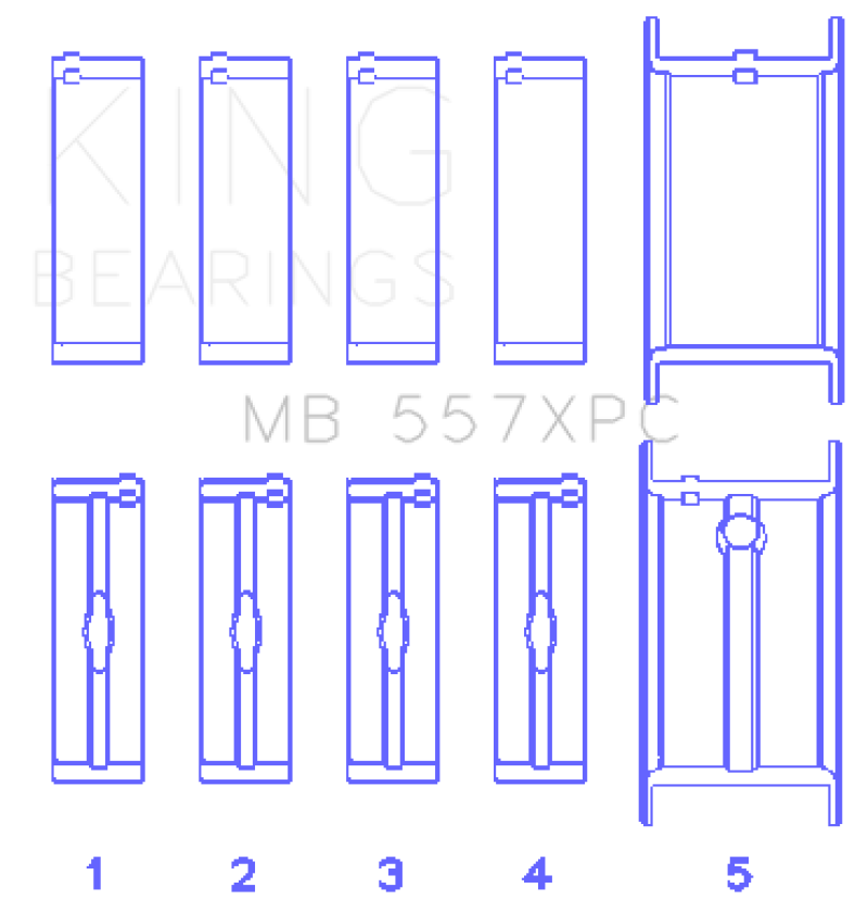 Load image into Gallery viewer, King Engine Bearings GM 262/267/302/307/327/350 (Size .020) Coated Performance Main Bearing Set
