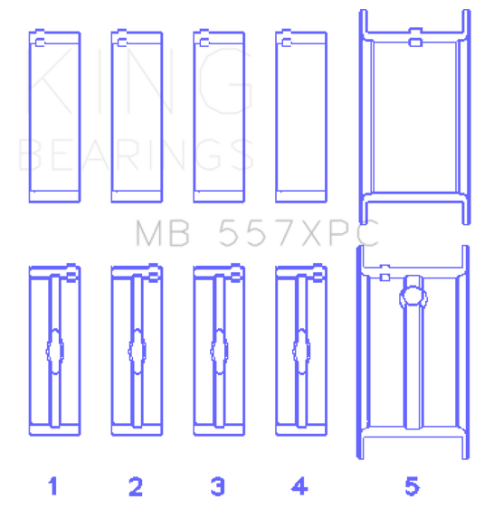 King Engine Bearings General Motors 262/ 267/ 302/ 307/ 327/ 350 pMaxBlack Coated Main Bearing Set