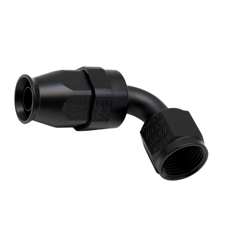 Load image into Gallery viewer, DeatschWerks 8AN Female Swivel 90-Degree Hose End PTFE (Incl 1 Olive Insert) - Anodized Matte Black
