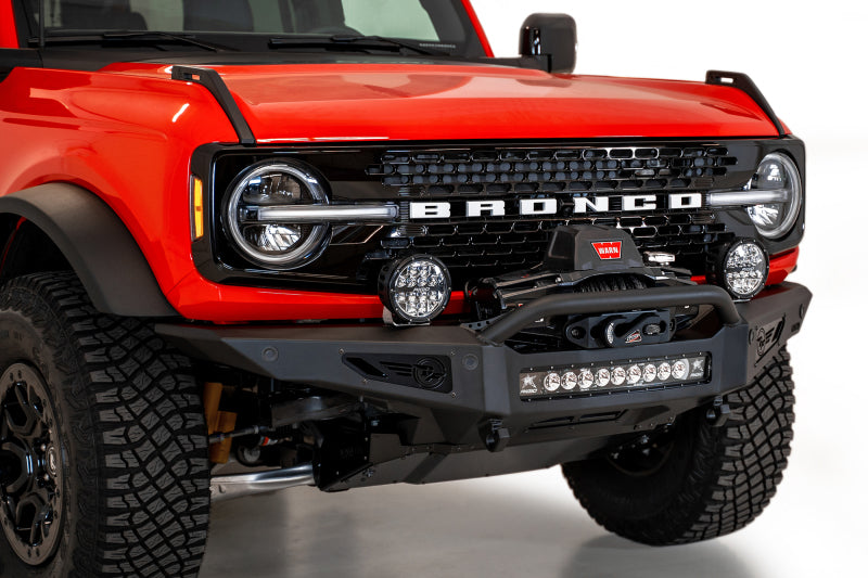 Load image into Gallery viewer, Addictive Desert Designs 2021+ Ford Bronco Rock Fighter Front Bumper - Hammer Black
