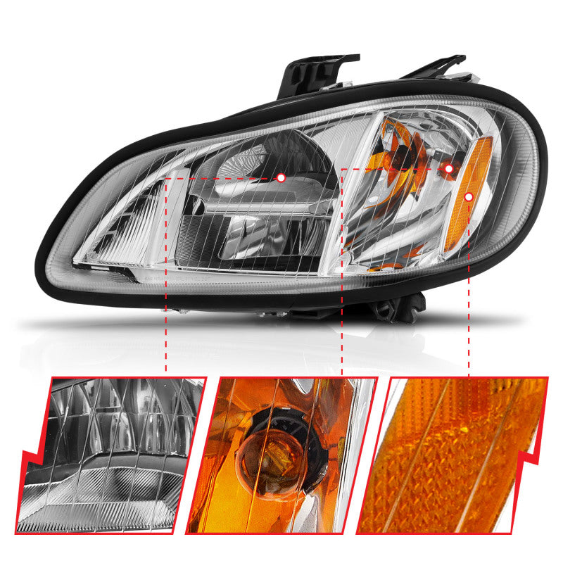 Load image into Gallery viewer, ANZO 2002-2014 Freightliner M2 LED Crystal Headlights Chrome Housing w/ Clear Lens (Pair)
