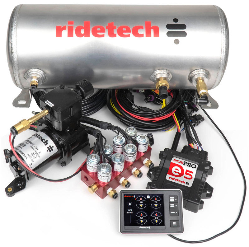 Load image into Gallery viewer, Ridetech RidePro E5 Air Ride Suspension Control System 3 Gallon Single Compressor 1/4in Valves
