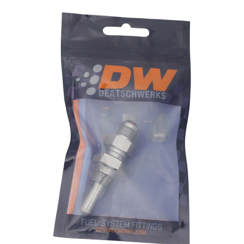 Load image into Gallery viewer, DeatschWerks 6AN Male Flare to Straight 5/16in Single Hose Barb - Anodized DW Titanium
