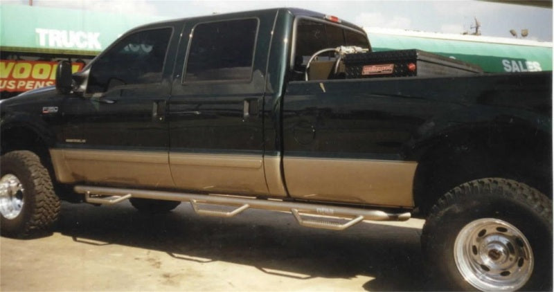 Load image into Gallery viewer, N-Fab Nerf Step 99-16 Ford F-250/350 Super Duty Crew Cab 8ft Bed - Gloss Black - Bed Access - 3in
