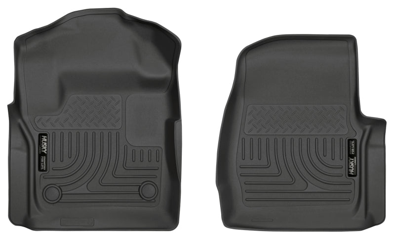 Load image into Gallery viewer, Husky Liners 17 Ford F-250 F-350 Super Duty Standard Cab WeatherBeater Black Front Floor Liners

