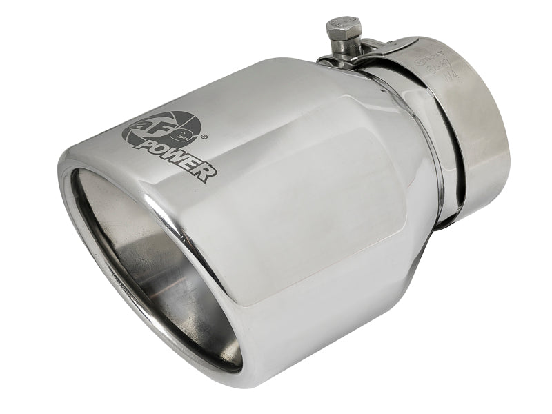 Load image into Gallery viewer, aFe MACH Force-Xp 304 SS Clamp-On Exhaust Tip 2.5in. Inlet / 4in. Outlet / 6in. L - Polished
