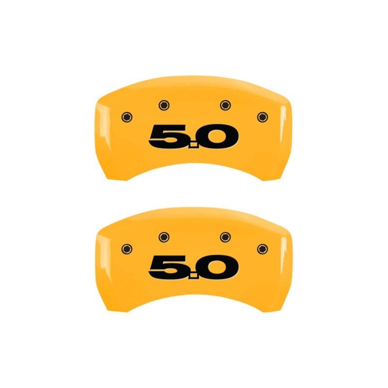Load image into Gallery viewer, MGP Rear set 2 Caliper Covers Engraved Rear 50 Yellow finish black ch

