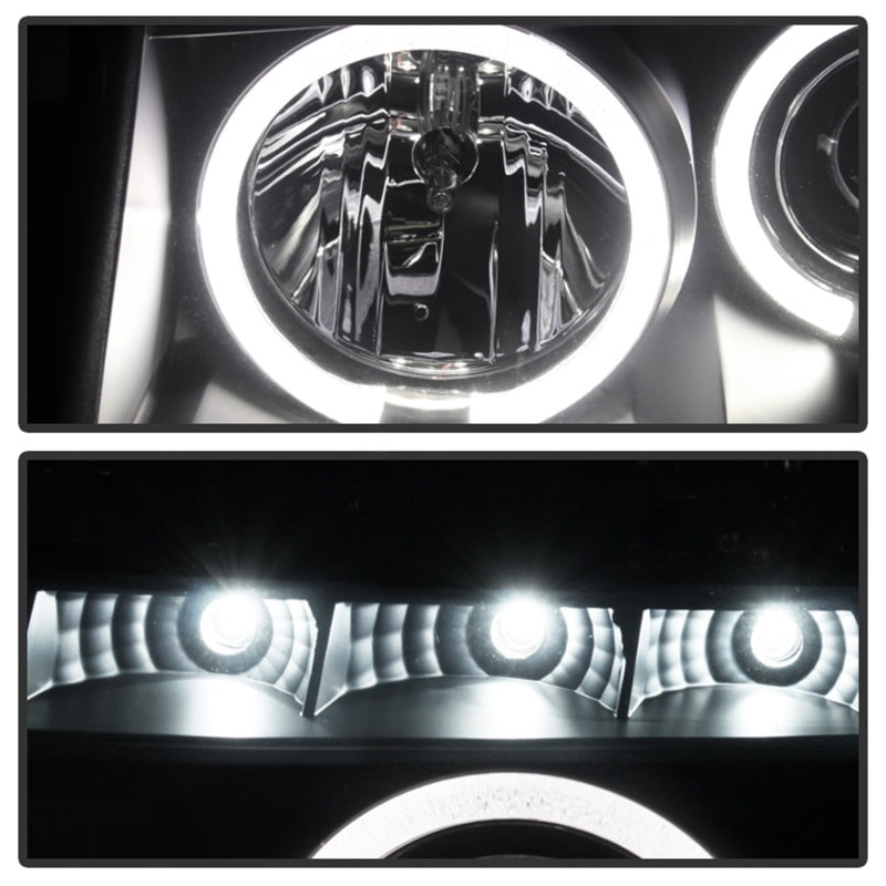 Load image into Gallery viewer, Spyder Nissan Titan 04-14 Projector Headlights LED Halo LED Blk Smke PRO-YD-NTI04-HL-BSM
