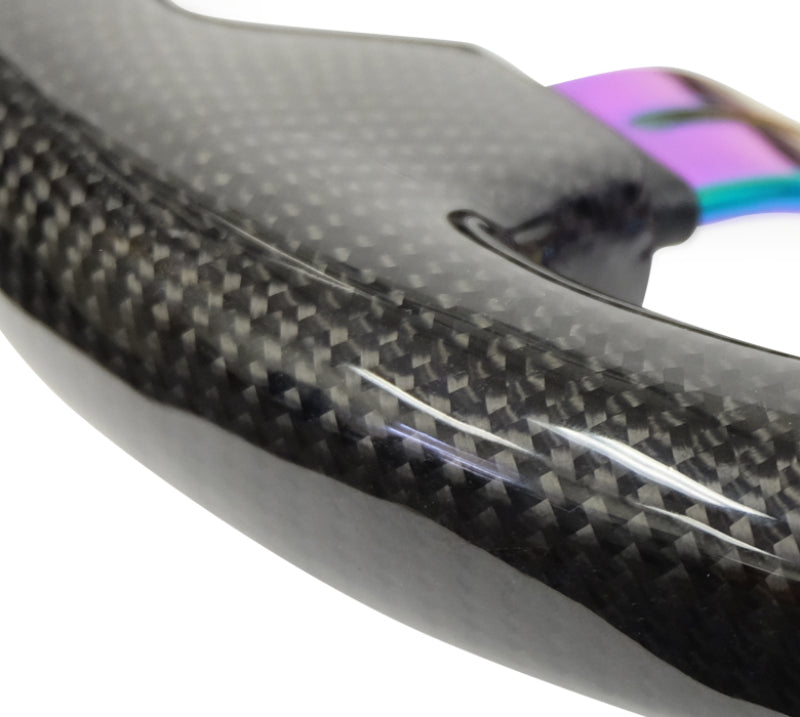 Load image into Gallery viewer, NRG Carbon Fiber Steering Wheel (350mm / 1.5in. Deep) Neochrome 3-Spoke Design w/Slit Cuts
