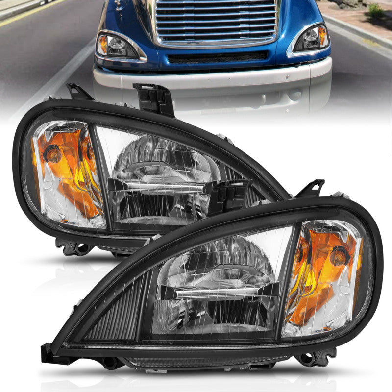 Load image into Gallery viewer, ANZO 1996-2013 Freightliner Columbia LED Crystal Headlights Black Housing w/ Clear Lens (Pair)
