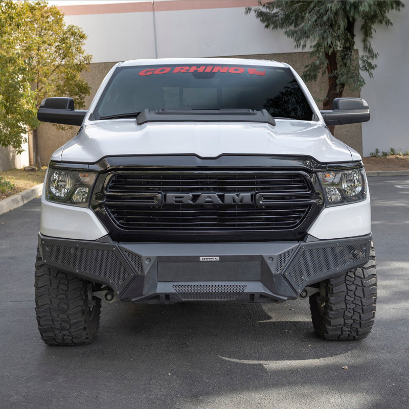 Load image into Gallery viewer, Go Rhino 19-24 Ram 1500 (Excl. Rebel/Warlock/TRX) Element Front Bumper w/Pwr Bar - Tex. Blk
