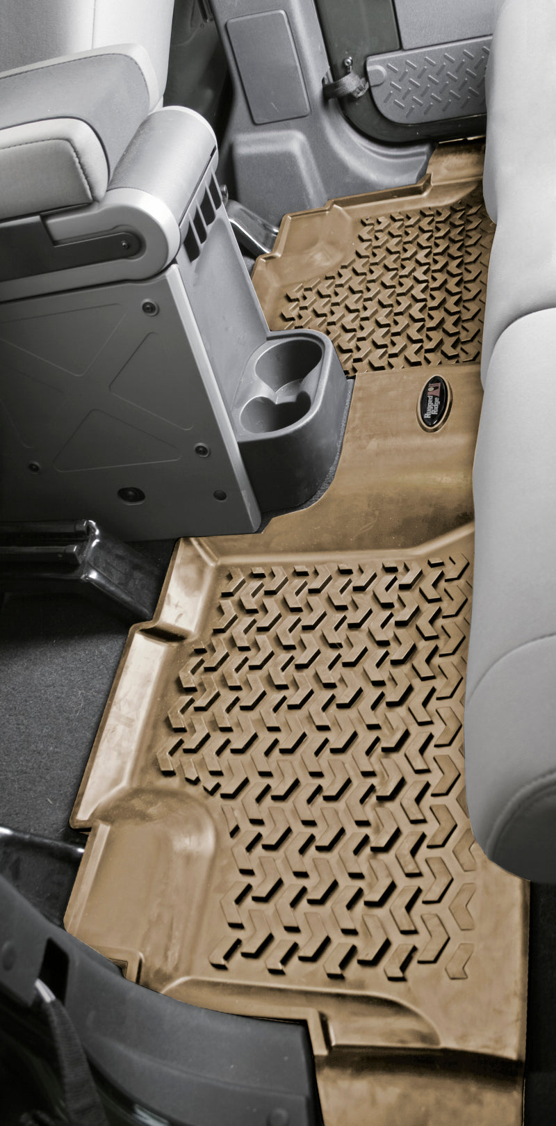 Load image into Gallery viewer, Rugged Ridge Floor Liner Rear Black 2007-2018 Jeep Wrangler Unlimited JK 4 Dr
